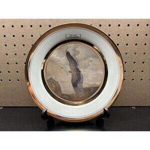 Bald Eagle Chokin Art Collection Plate 24k Gold Rim Limited Edition #747 9"